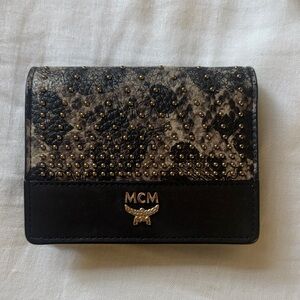 MCM Black and Gold Textured Wallet